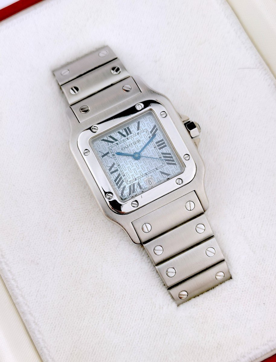 Montre Cartier - Santos Galbée - Ice Blue - 29 Mm-photo-8