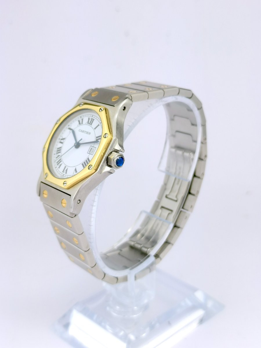 Cartier - Santos Octagonal - Gold And Steel - Gm_ref 952-photo-4