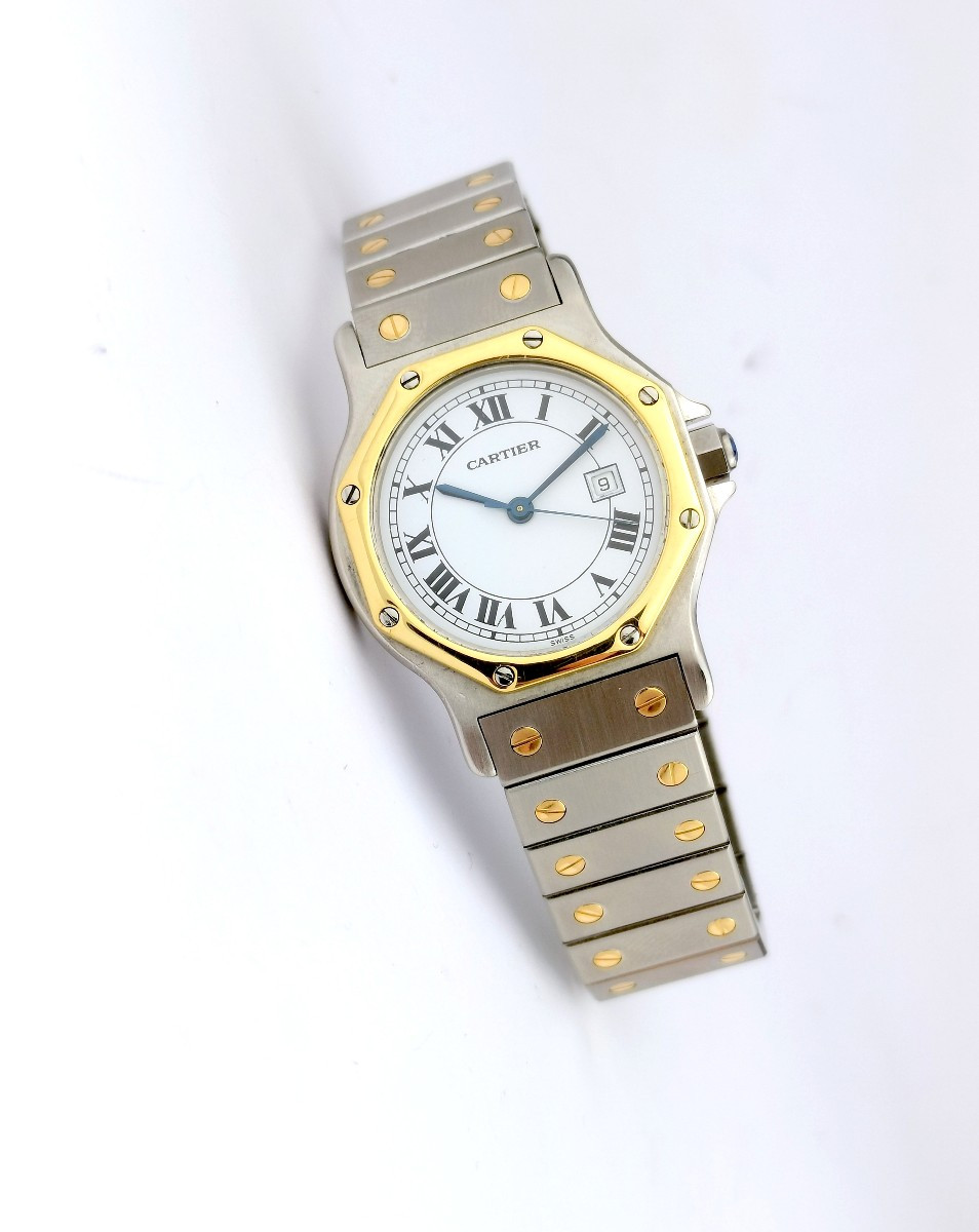 Cartier - Santos Octagonal - Gold And Steel - Gm_ref 952-photo-1
