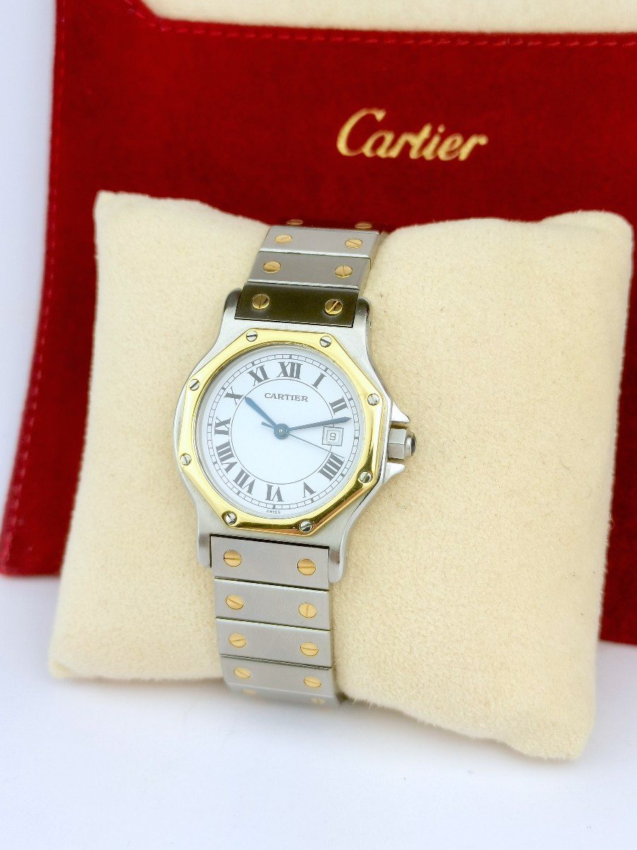 Cartier - Santos Octagonal - Gold And Steel - Gm_ref 952-photo-4