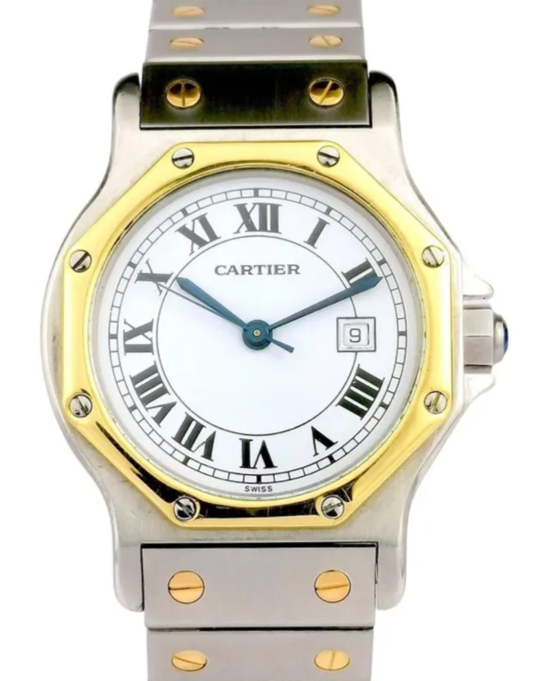 Cartier - Santos Octagonal - Gold And Steel - Gm_ref 952