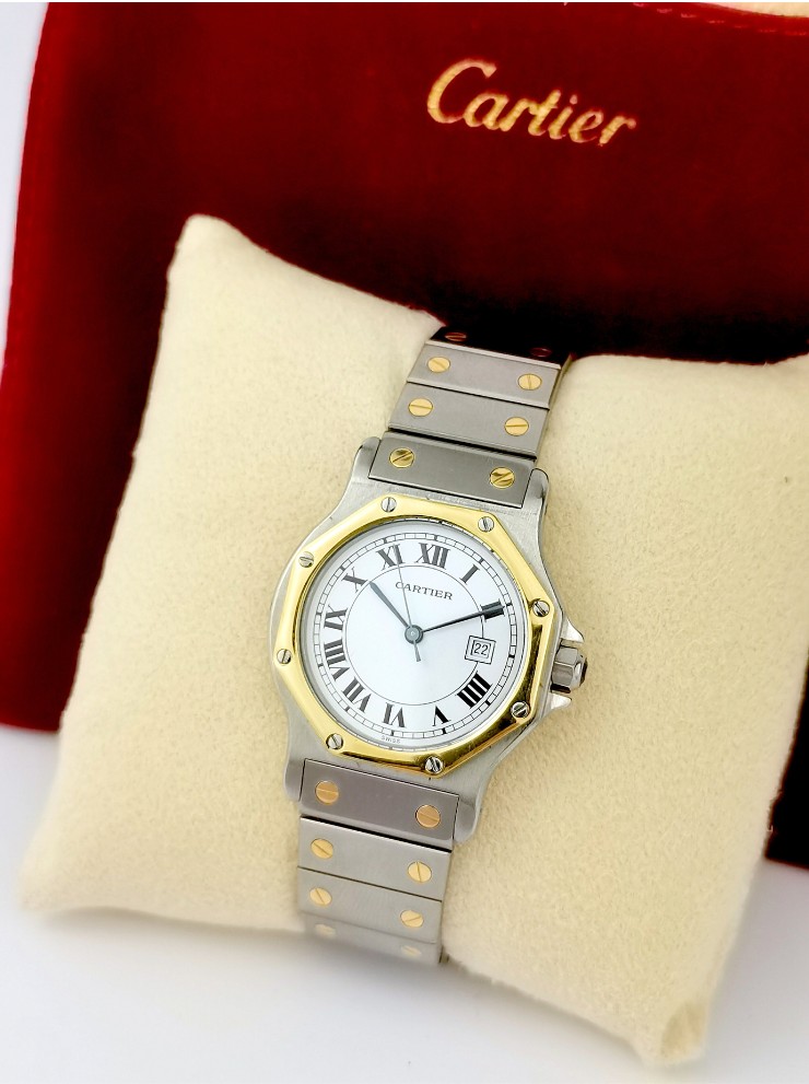 Montre CARTIER - Santos Octogonale - or/acier - auto - GM (unisexe)-photo-3