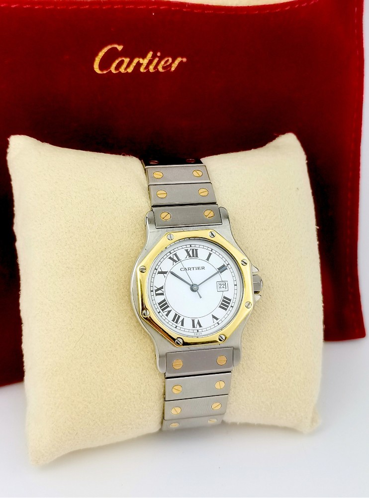 Montre CARTIER - Santos Octogonale - or/acier - auto - GM (unisexe)-photo-4