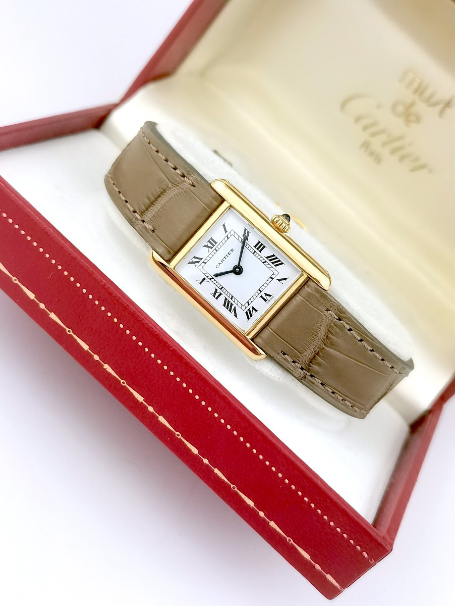 Montre CARTIER - Tank Louis Cartier - or jaune - quartz - PM (femme)-photo-2