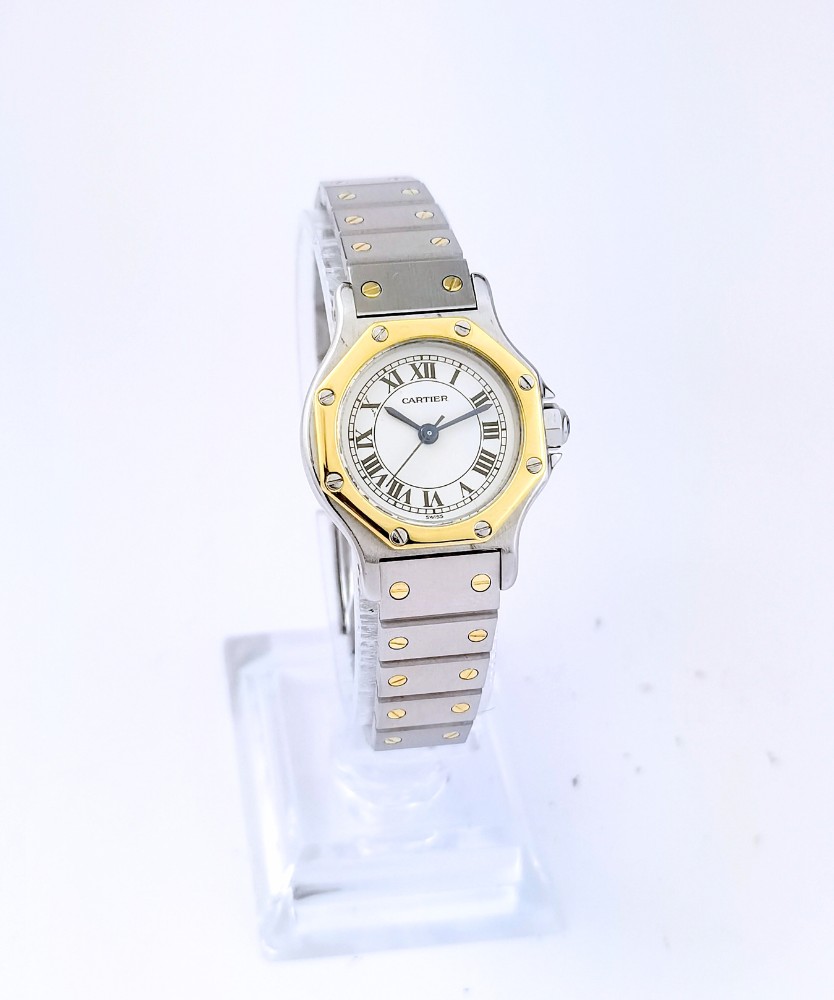 Montre CARTIER - Santos Octogonale - or/acier - PM (femme)-photo-4