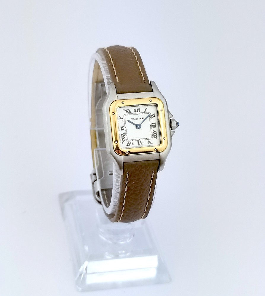 Montre CARTIER - Panthère - or/acier/cuir - Petit modèle (femme)-photo-4