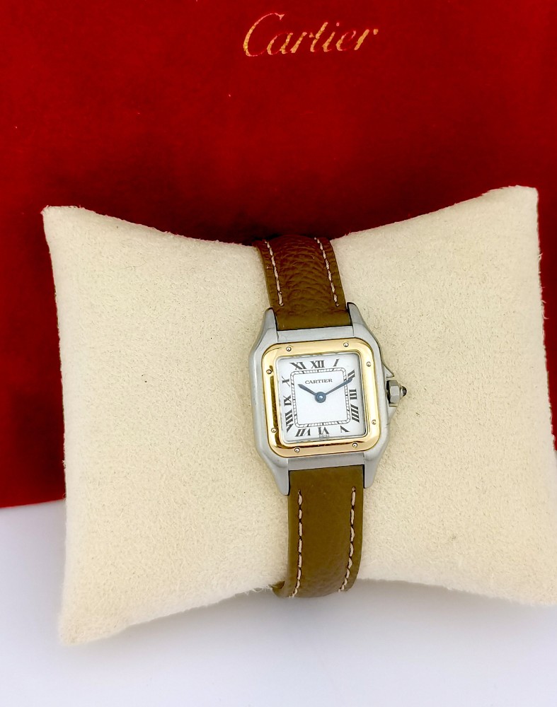 Montre CARTIER - Panthère - or/acier/cuir - Petit modèle (femme)-photo-4