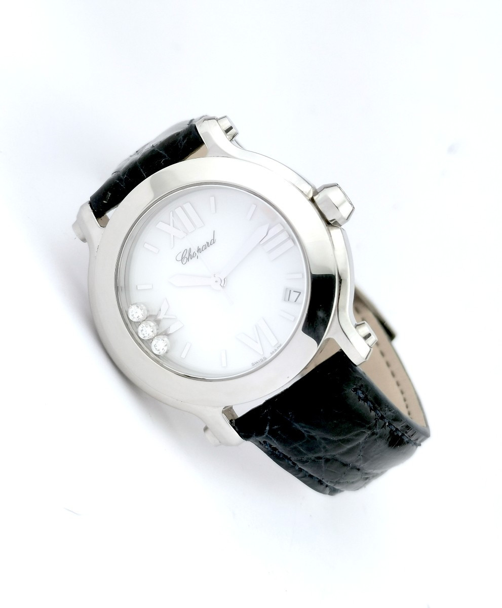 Chopard - Happy Sport - Steel/leather - 36 Mm (women's)-photo-2