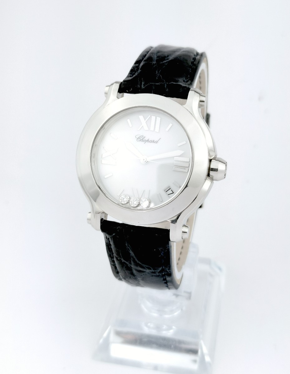 Chopard - Happy Sport - Steel/leather - 36 Mm (women's)-photo-3