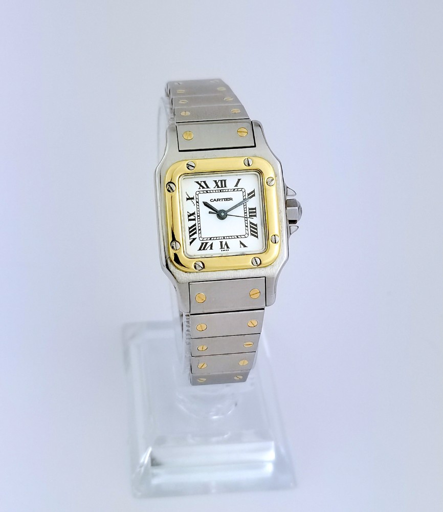 Montre CARTIER - Santos Carrée - or/acier - automatique - petit modèle (femme)-photo-3