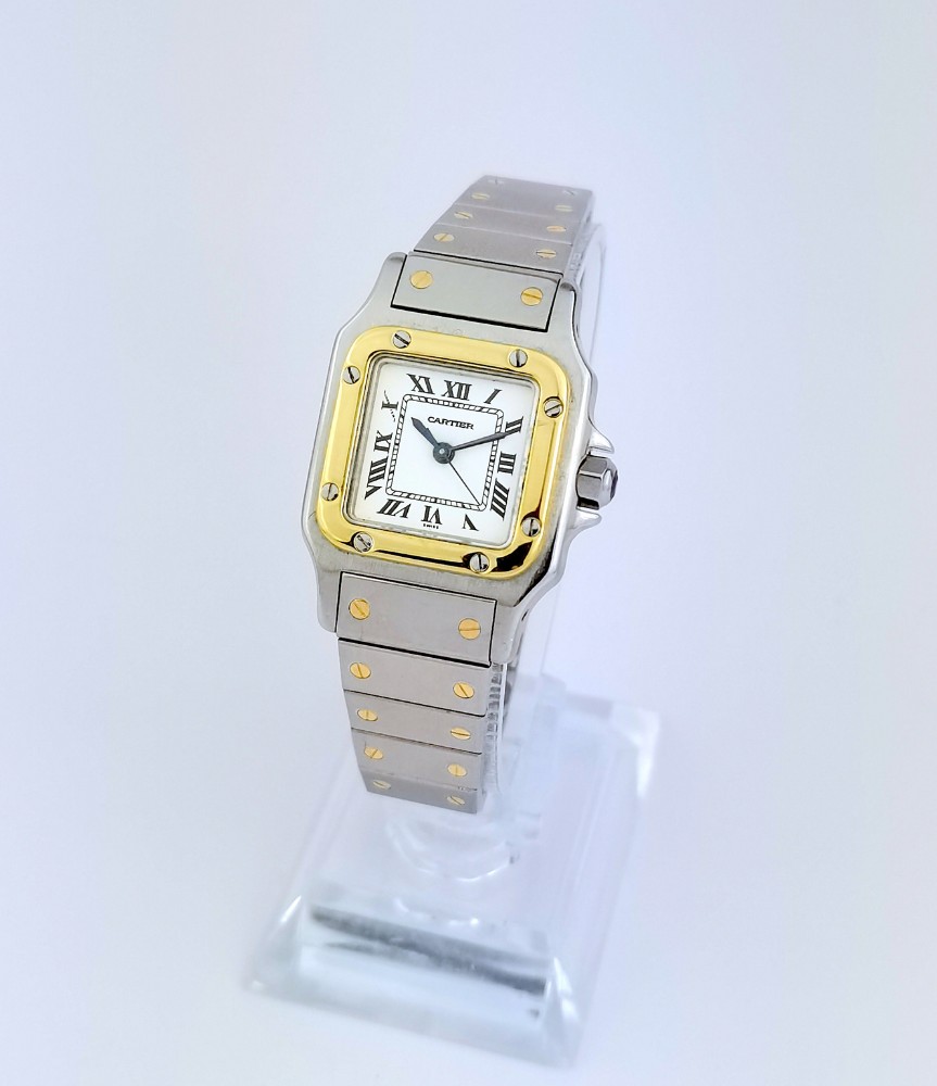 Montre CARTIER - Santos Carrée - or/acier - automatique - petit modèle (femme)-photo-4