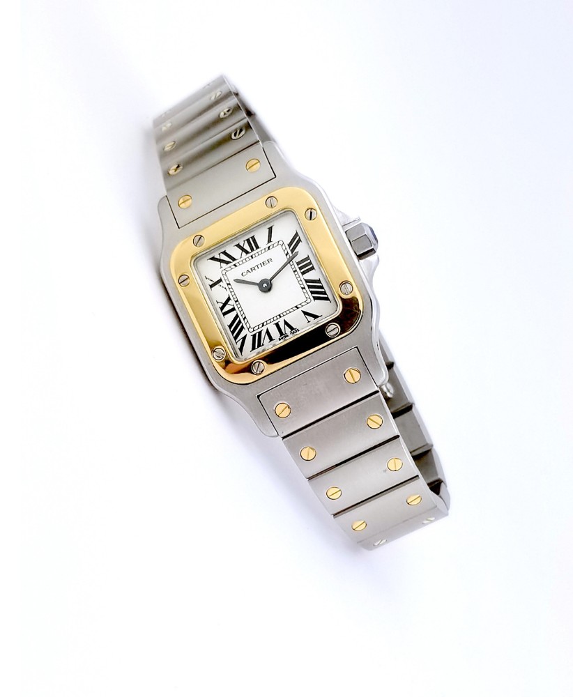 Cartier Wristwatch - Santos Galbée - Steel/gold - Quartz - Small Size (women)-photo-2