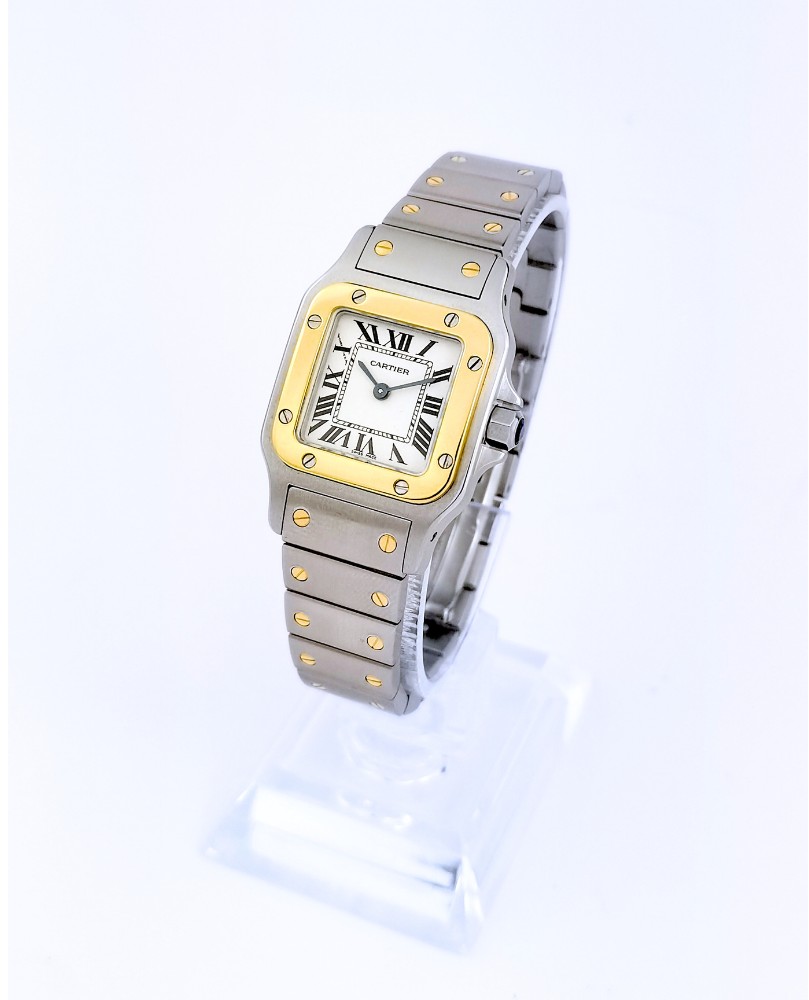 Cartier Wristwatch - Santos Galbée - Steel/gold - Quartz - Small Size (women)-photo-3