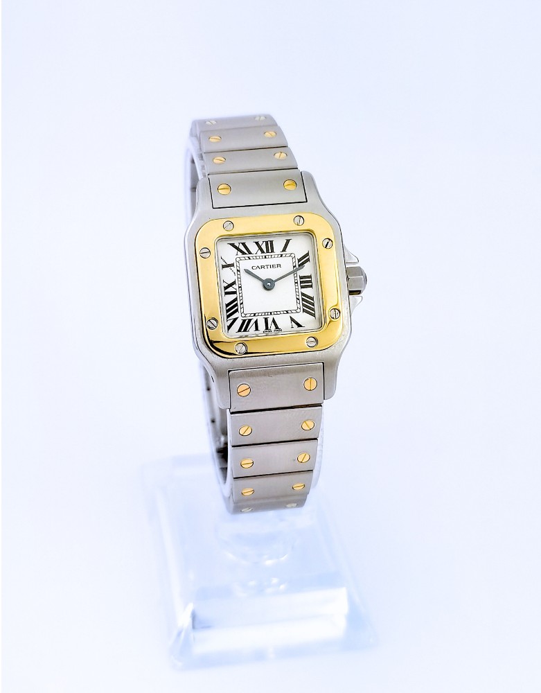 Cartier Wristwatch - Santos Galbée - Steel/gold - Quartz - Small Size (women)-photo-4