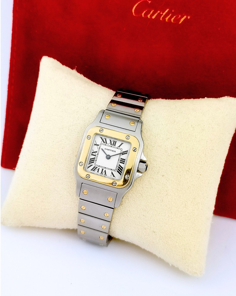 Cartier Wristwatch - Santos Galbée - Steel/gold - Quartz - Small Size (women)-photo-3