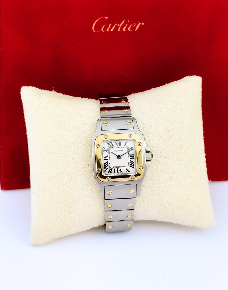 Cartier Wristwatch - Santos Galbée - Steel/gold - Quartz - Small Size (women)-photo-4