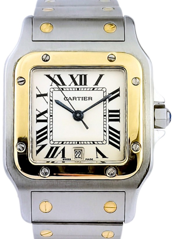 Montre CARTIER - Santos Galbée - or/acier - 29 mm