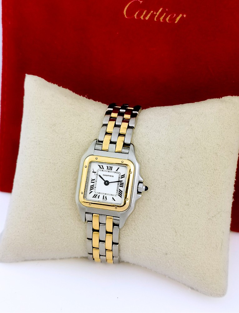 Montre CARTIER - Panthère - or et acier - Petit modèle (femme)-photo-3