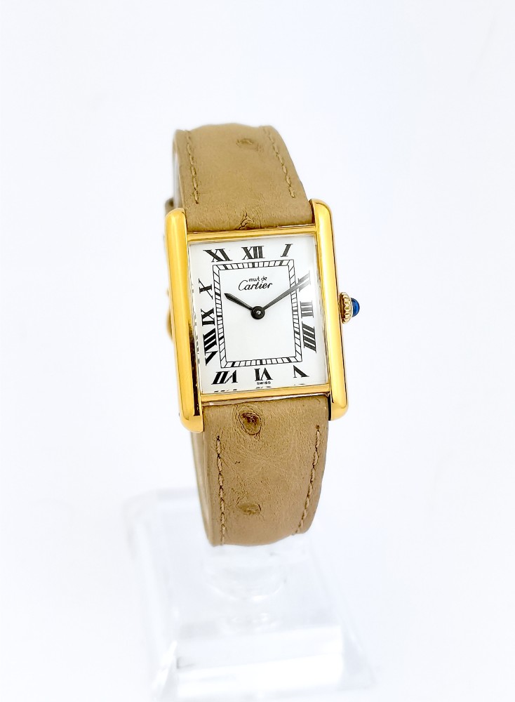 Cartier Watch - Must Tank - Vermeil - Mechanical - Large Vintage Model (unisex)-photo-2
