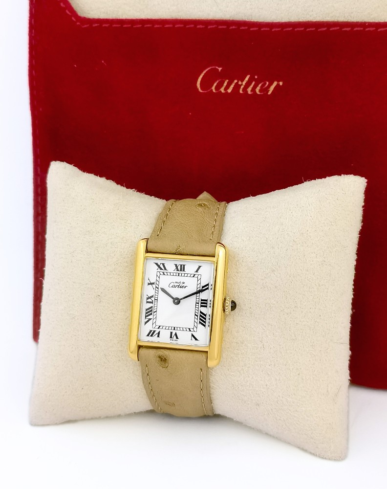 Cartier Watch - Must Tank - Vermeil - Mechanical - Large Vintage Model (unisex)-photo-5