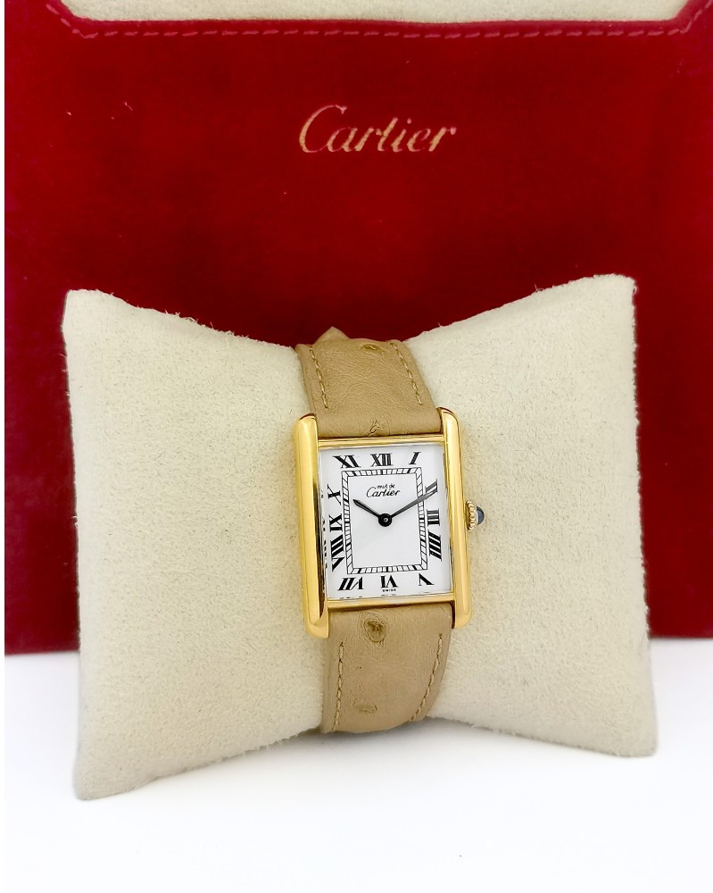 Cartier Watch - Must Tank - Vermeil - Mechanical - Large Vintage Model (unisex)-photo-6