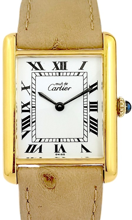 Cartier Watch - Must Tank - Vermeil - Mechanical - Large Vintage Model (unisex)