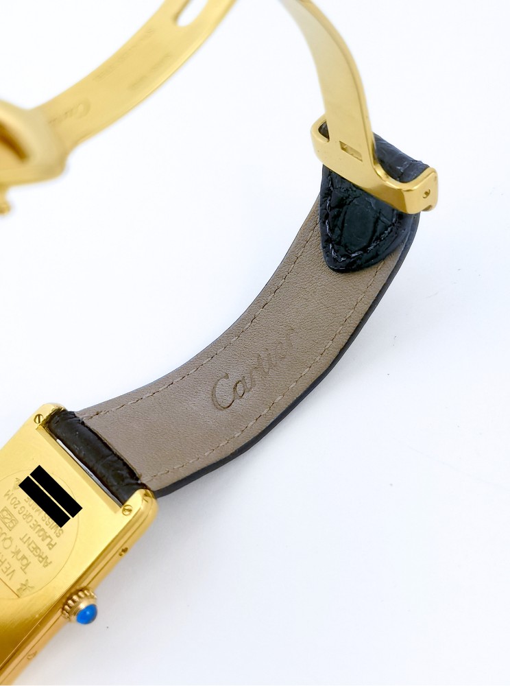 Cartier Watch - Must Tank - Opaline Dial - Vermeil - Large Vintage Model (unisex)-photo-3