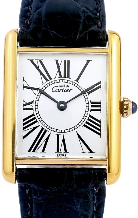 Cartier Watch - Must Tank - Opaline Dial - Vermeil - Large Vintage Model (unisex)