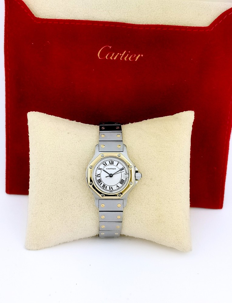 Cartier - Santos Octagonal - Gold And Steel - Quartz - Small Model (ladies)-photo-4