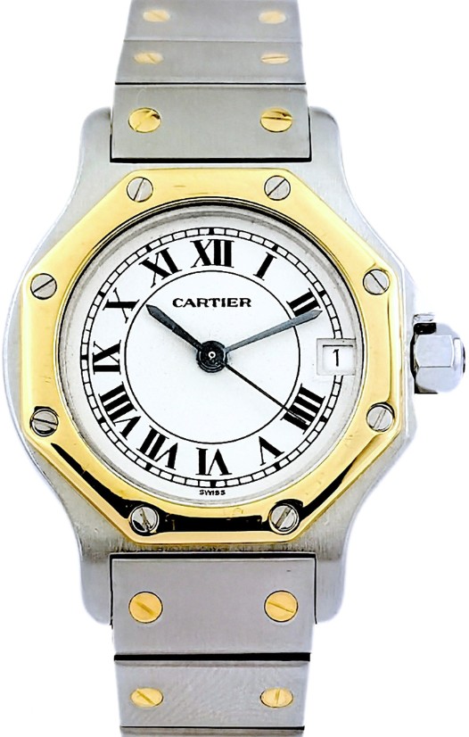 Cartier - Santos Octagonal - Gold And Steel - Quartz - Small Model (ladies)