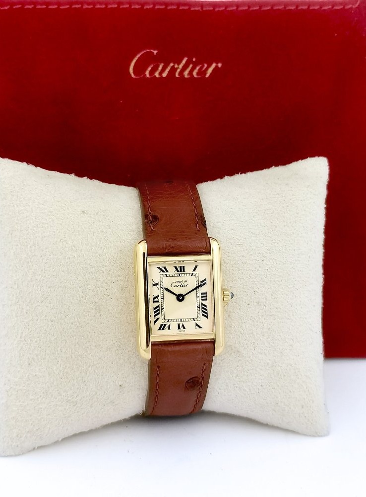 Cartier Watch - Must Tank - Champagne Dial - Quartz - Small Size (women's)-photo-4