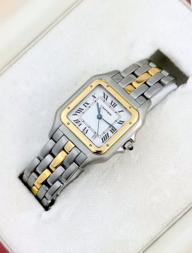 Cartier Watch - Panthère - Gold And Steel, Single Row Of Gold - Medium (unisex)-photo-1