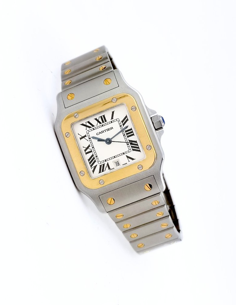 Montre CARTIER - Santos Galbée - or/acier - Medium (unisexe)-photo-2