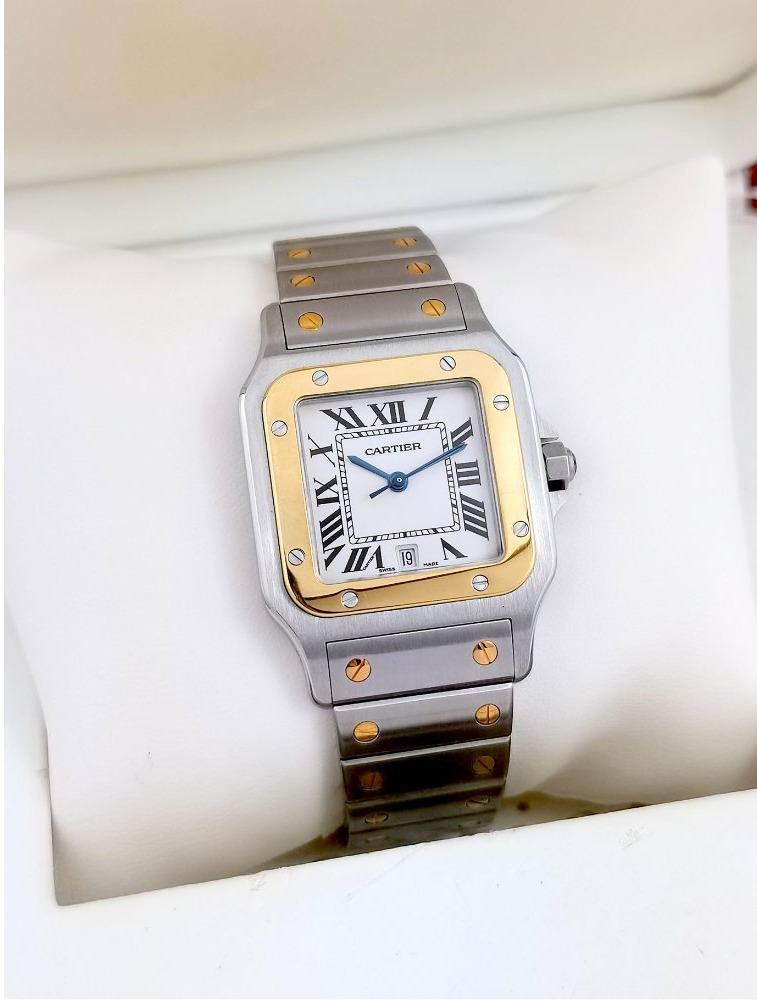 Montre CARTIER - Santos Galbée - or/acier - Medium (unisexe)-photo-3