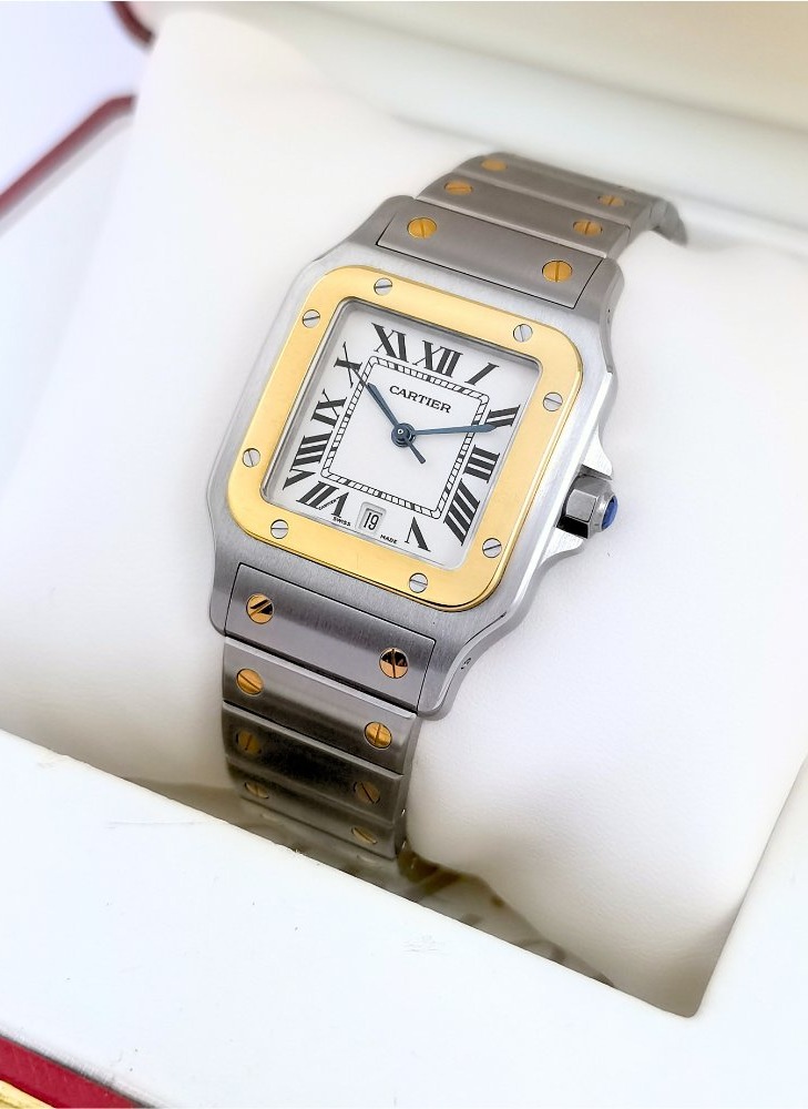 Montre CARTIER - Santos Galbée - or/acier - Medium (unisexe)-photo-4