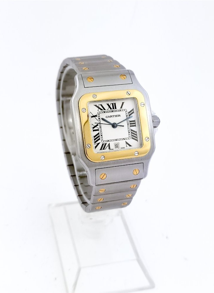 Montre CARTIER - Santos Galbée - or/acier - Medium (unisexe)-photo-1