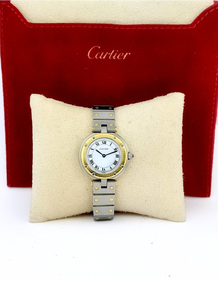 Montre CARTIER - Santos Vendôme - or/acier - Petit modèle (femme)-photo-5