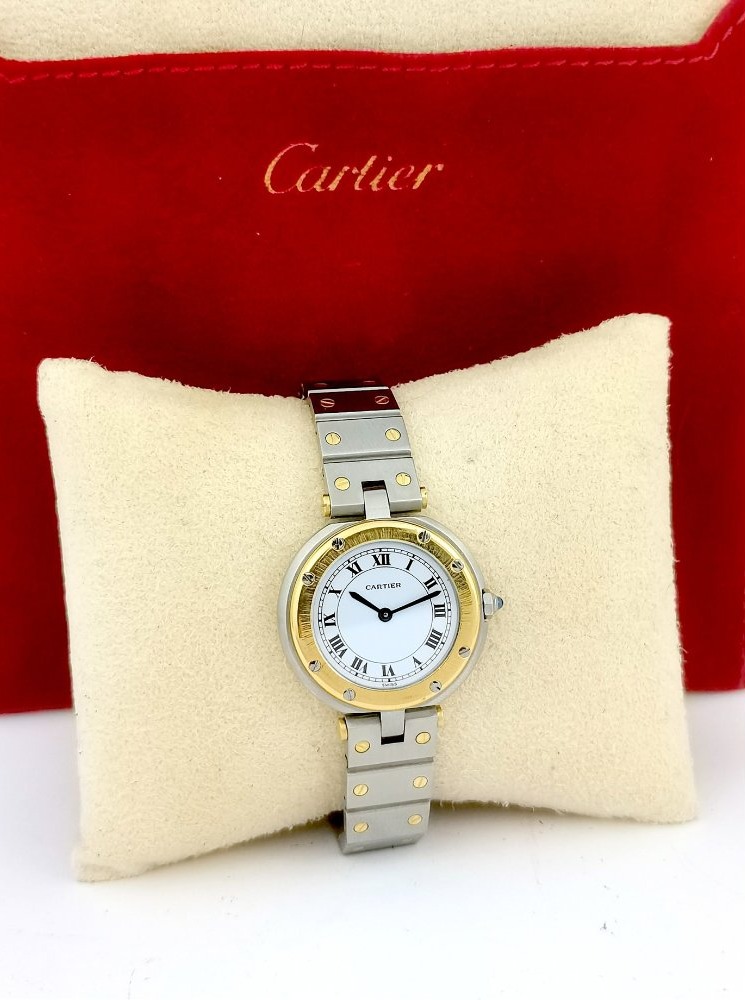 Montre CARTIER - Santos Vendôme - or/acier - Petit modèle (femme)-photo-7