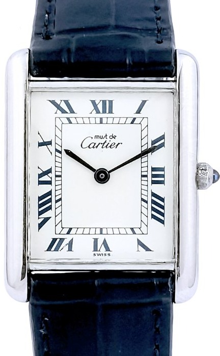 Montre CARTIER - Must Tank - argent rhodié - quartz - Grand modèle vintage