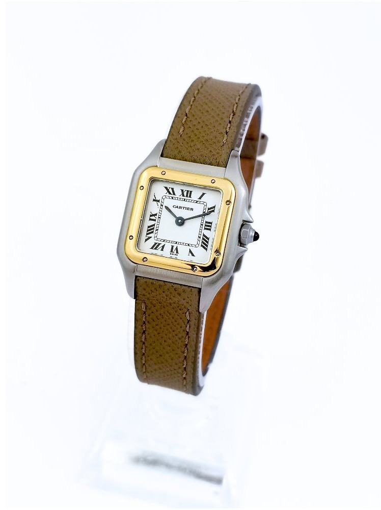 Montre CARTIER - Panthère - or/acier/cuir - Petit modèle (femme)-photo-3