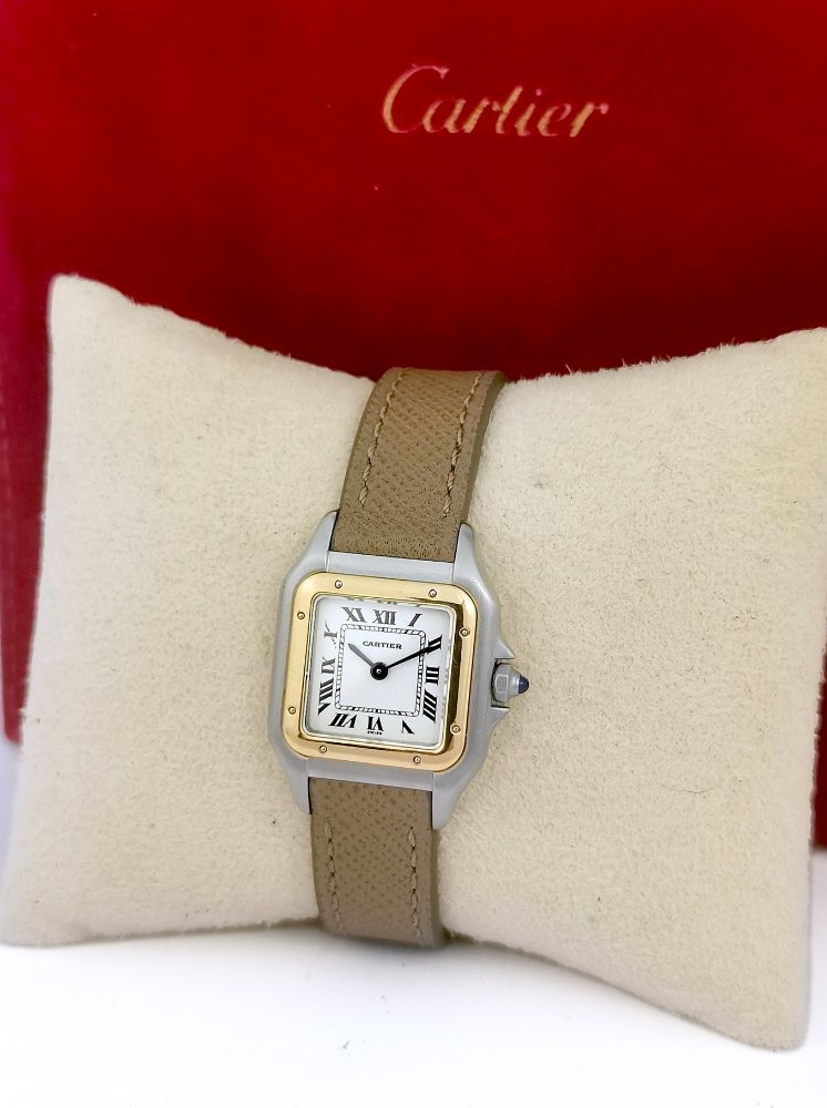 Montre CARTIER - Panthère - or/acier/cuir - Petit modèle (femme)-photo-4