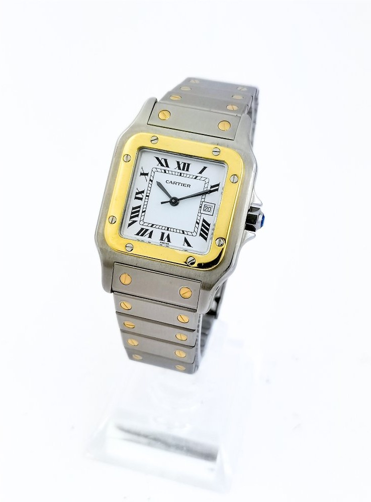 Cartier Watch - Santos Carrée - Gold/steel - Automatic - Large Vintage Model (unisex)-photo-4