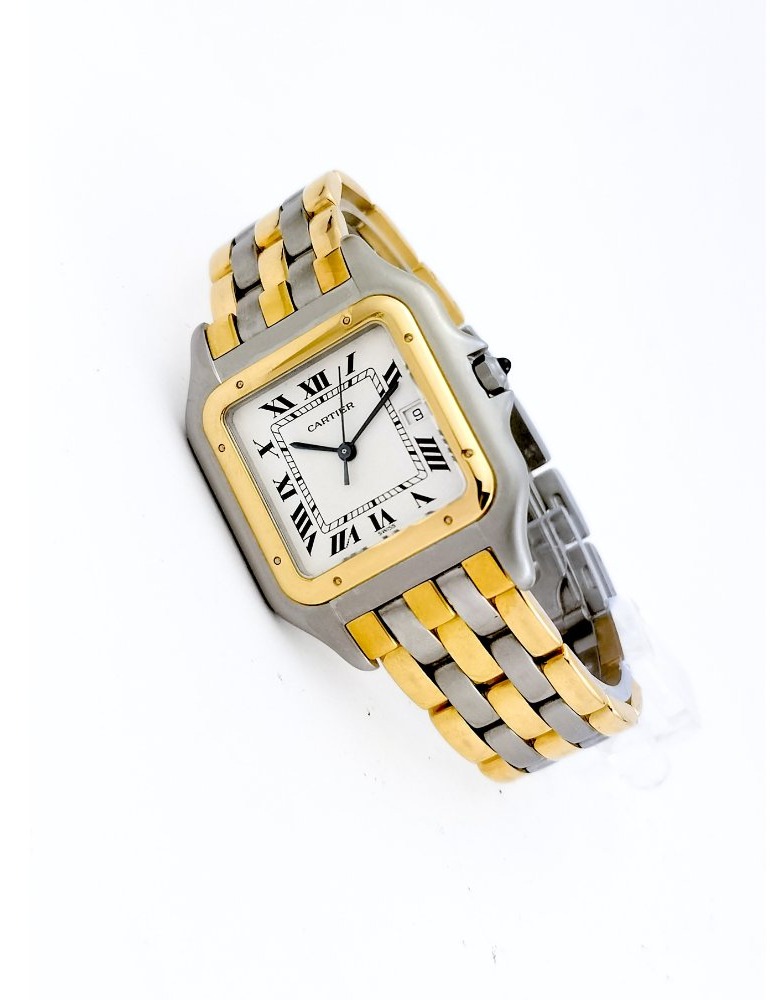 Cartier Watch - Panther - Gold And Steel, 3 Rows Of Gold - 29 Mm - Full Set (unisex)-photo-3