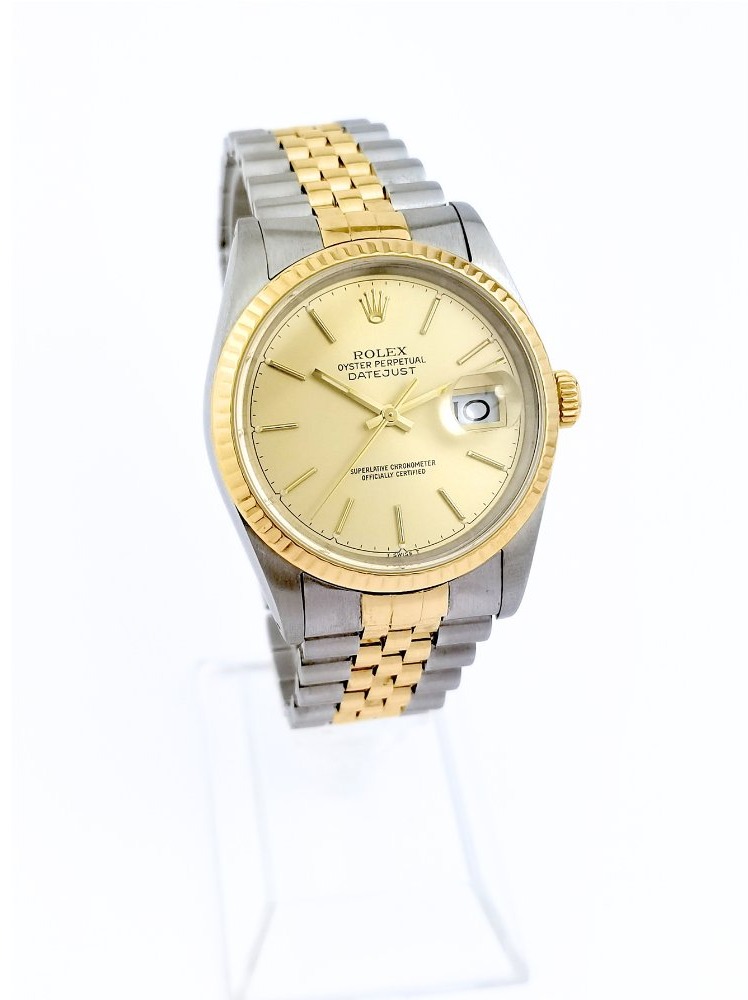 Rolex Watch - Oyster Perpetual Datejust - Gold And Steel - 36 Mm (unisex)-photo-3