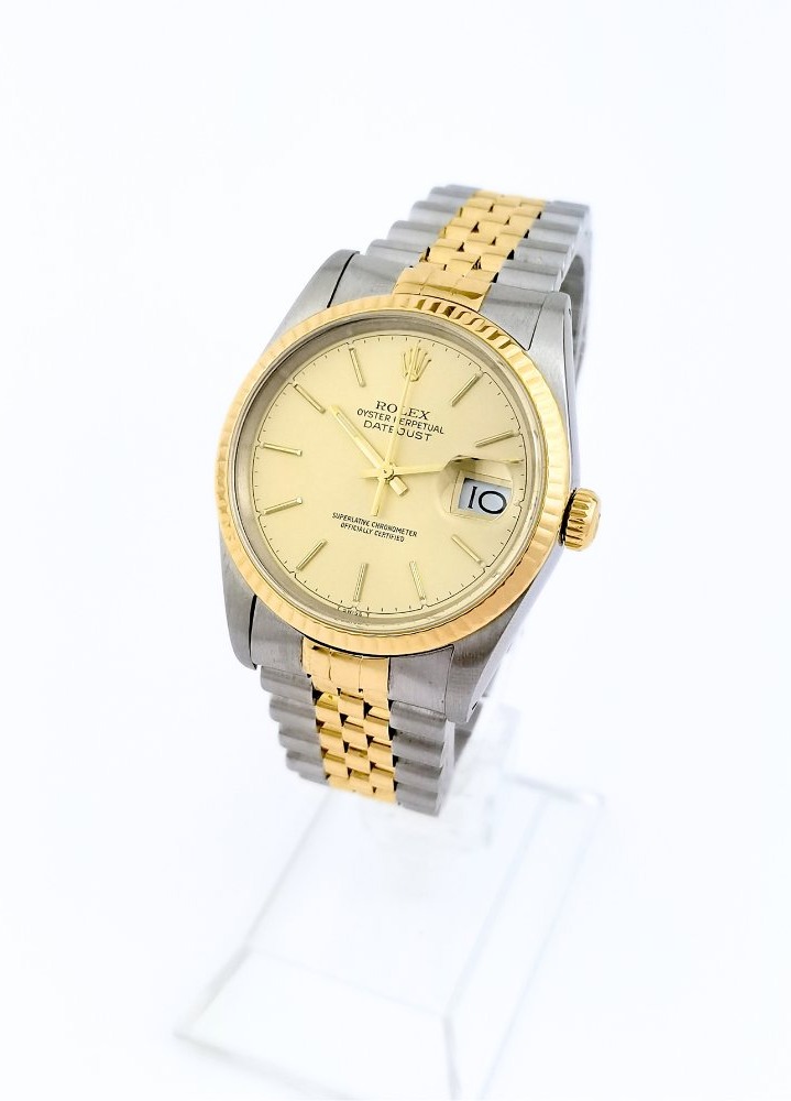 Rolex Watch - Oyster Perpetual Datejust - Gold And Steel - 36 Mm (unisex)-photo-4