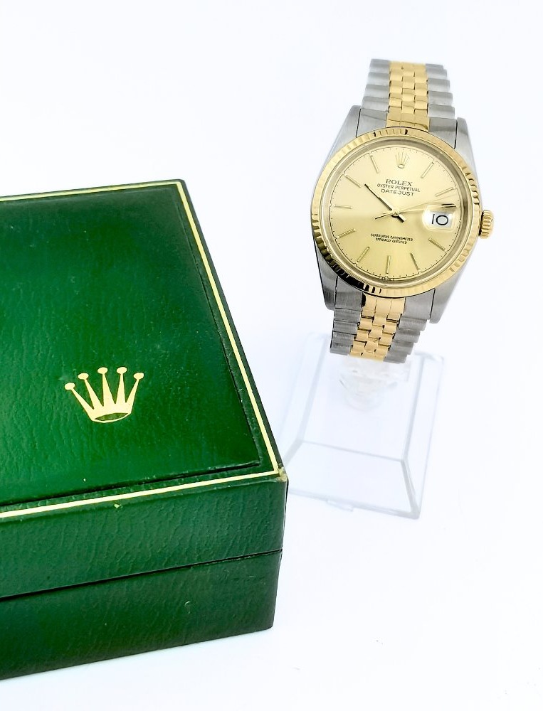 Rolex Watch - Oyster Perpetual Datejust - Gold And Steel - 36 Mm (unisex)-photo-4