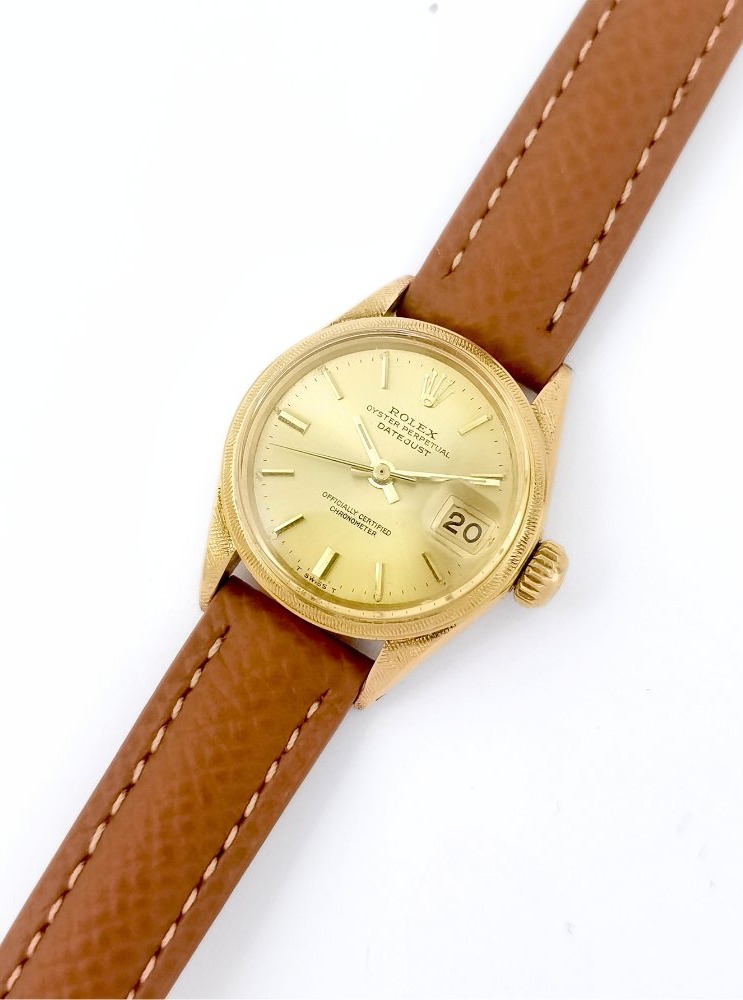 Montre ROLEX - Oyster Perpetual Datejust - Boitier "Florentine" - or jaune - Petit modèle-photo-3