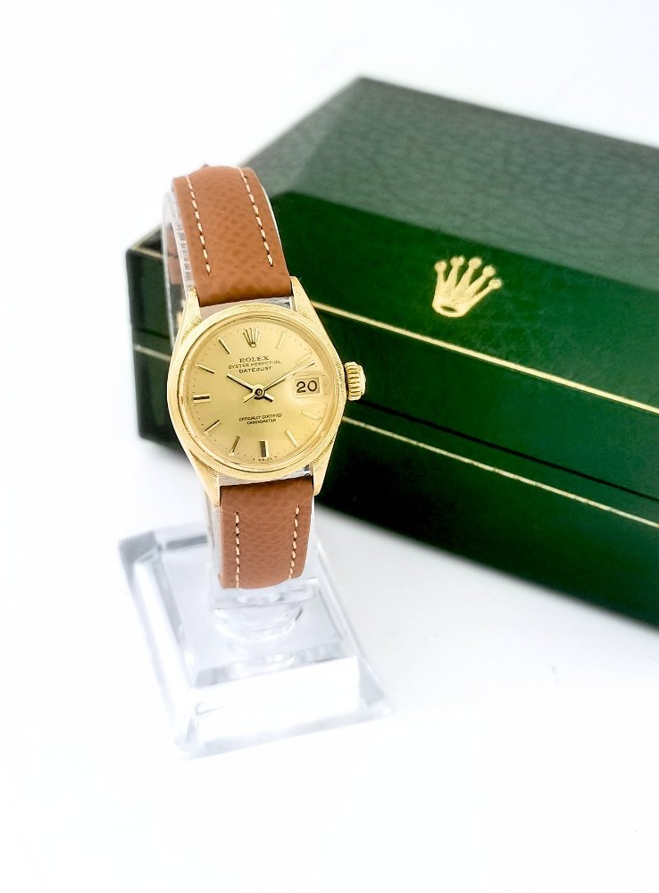 Montre ROLEX - Oyster Perpetual Datejust - Boitier "Florentine" - or jaune - Petit modèle-photo-3