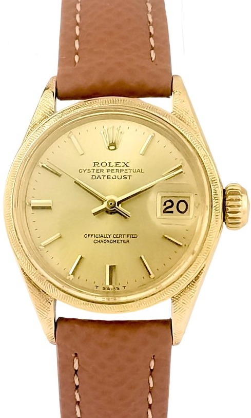 Montre ROLEX - Oyster Perpetual Datejust - Boitier "Florentine" - or jaune - Petit modèle