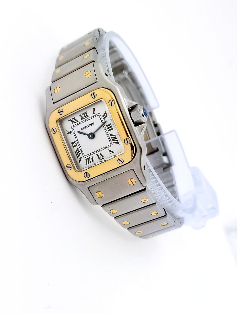 Montre CARTIER - Santos Galbée - or/acier - quartz - Petit modèle (femme)-photo-4